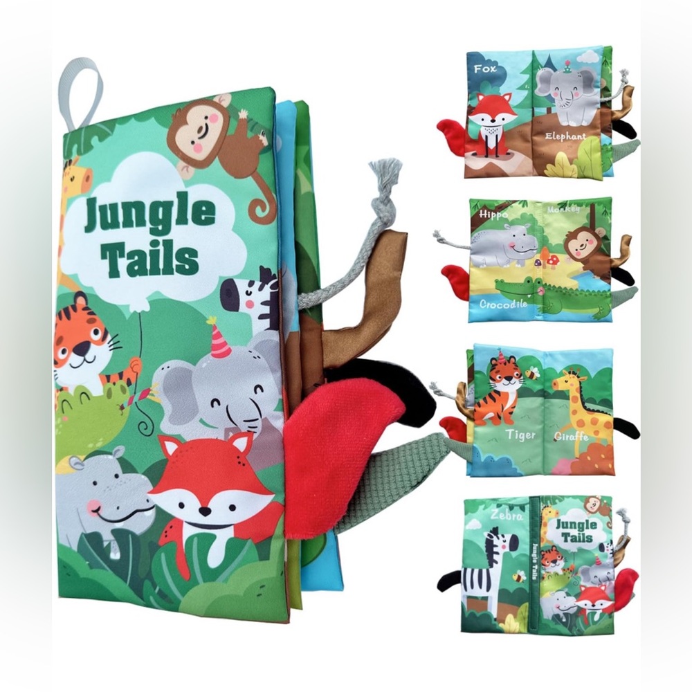 New Jungle Tails Baby Book Teether